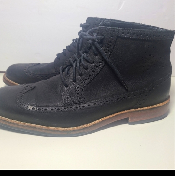 Cole haan black leather boots/shoes size 8 men - Picture 2 of 10